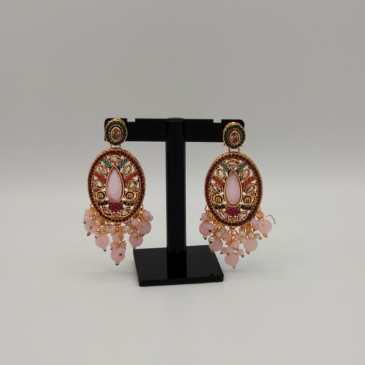 Kashmiri Vintage Oval Kundan Earrings GD_ ER 038