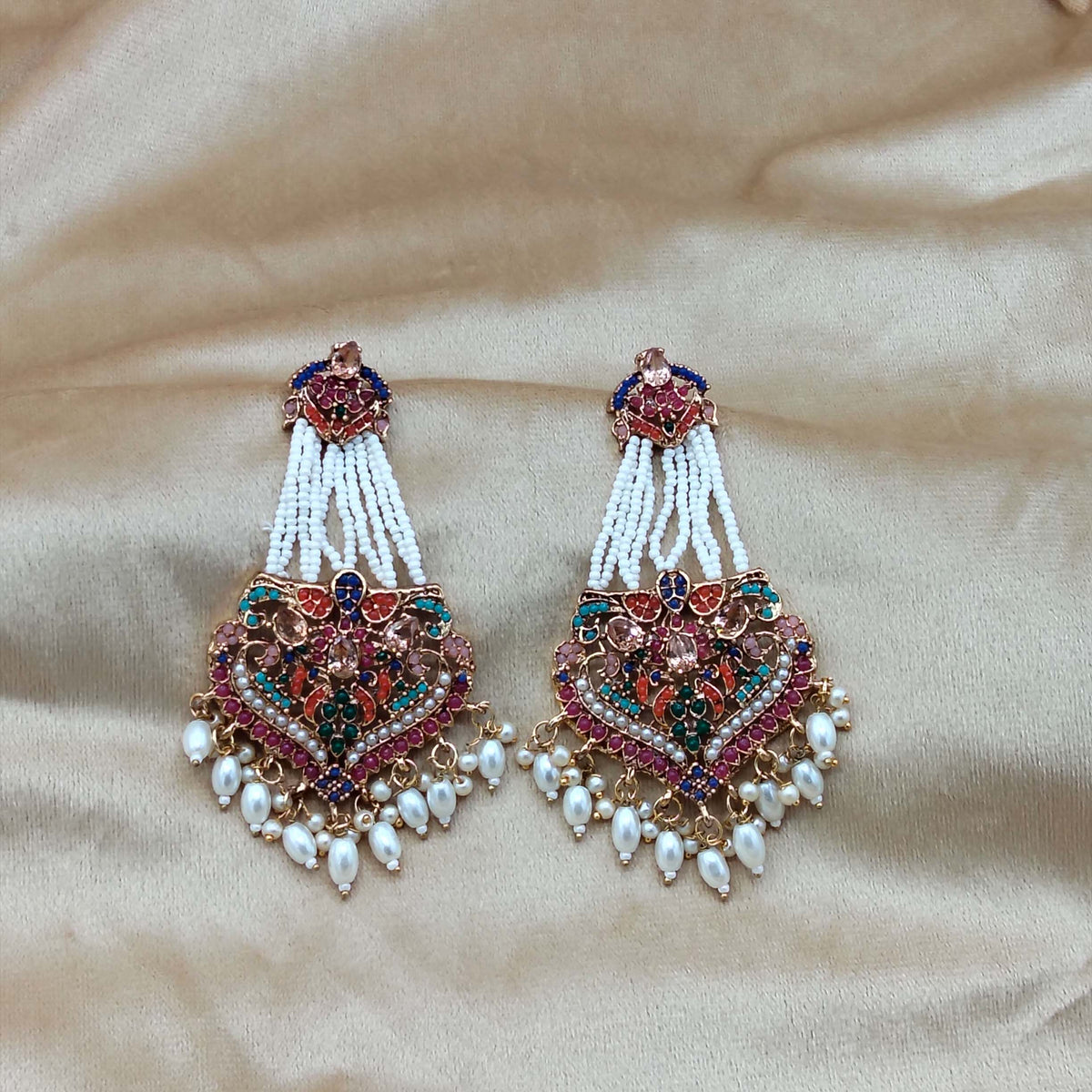 Kashmiri Multi-Color Meenakari Drop Earrings GD _ ER 041
