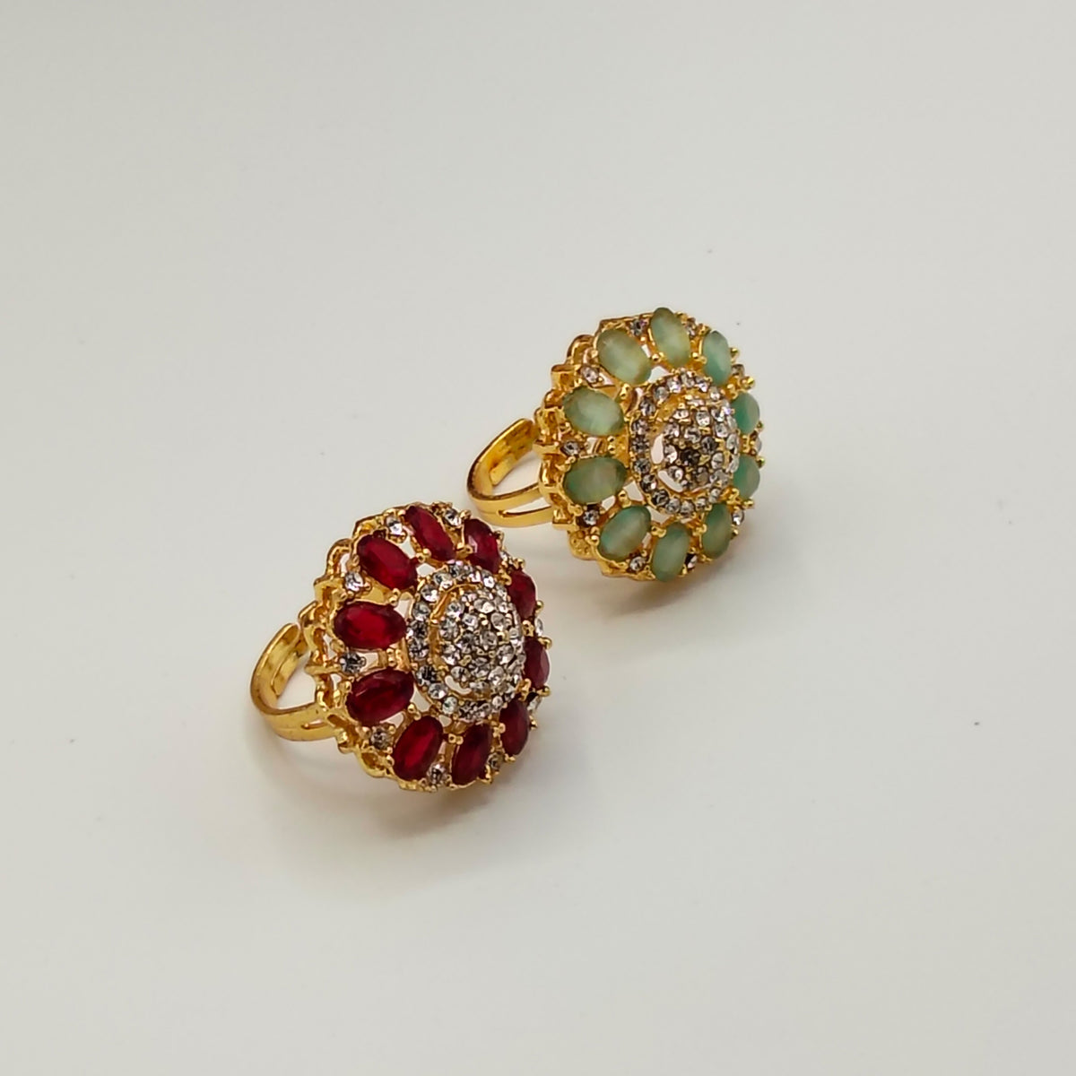 Adjustable Zircon Statement Ring GD RNG_ 010