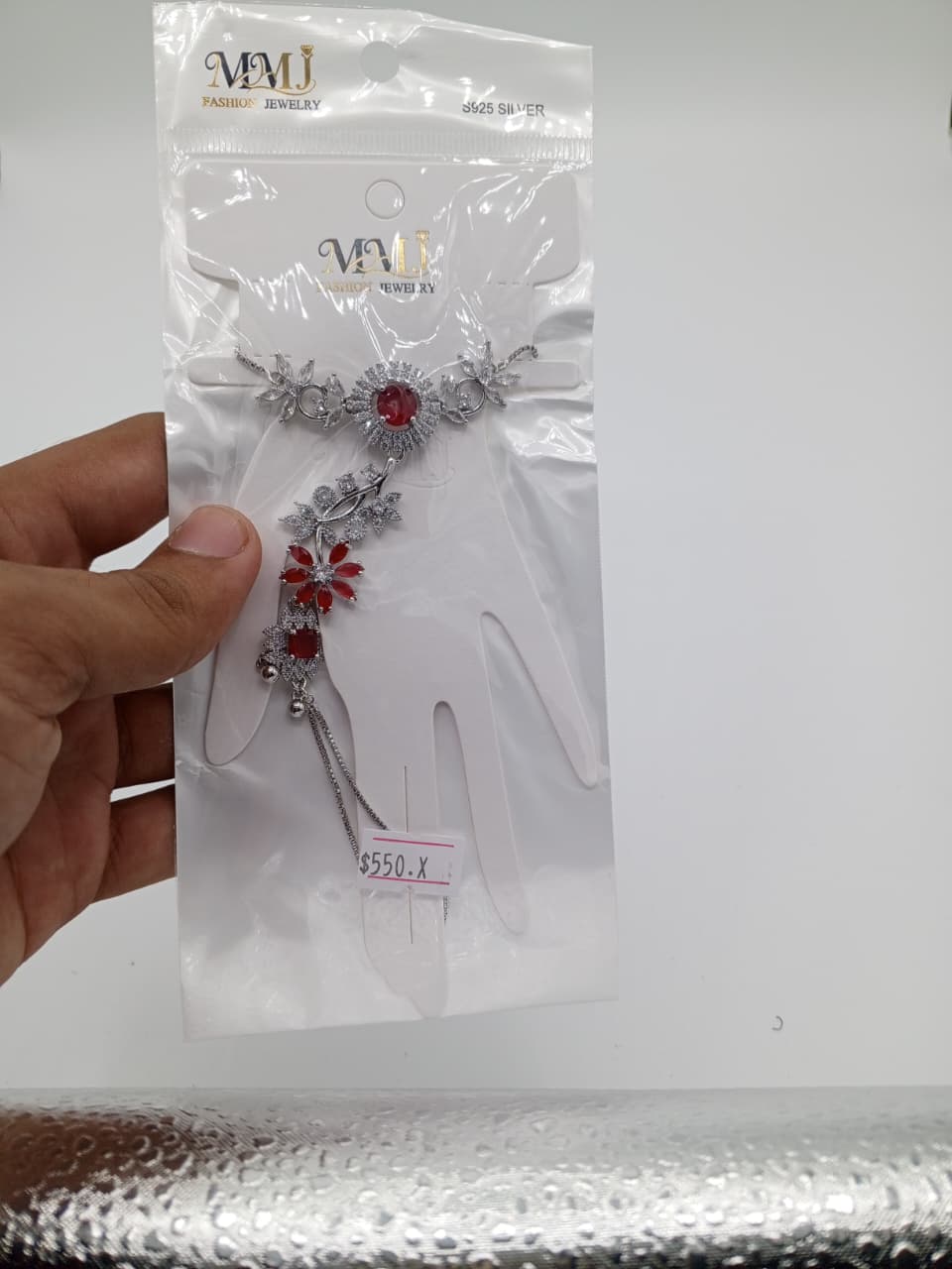 Regal Ruby Floral Cubic Zircon Angla SL_ AN 001