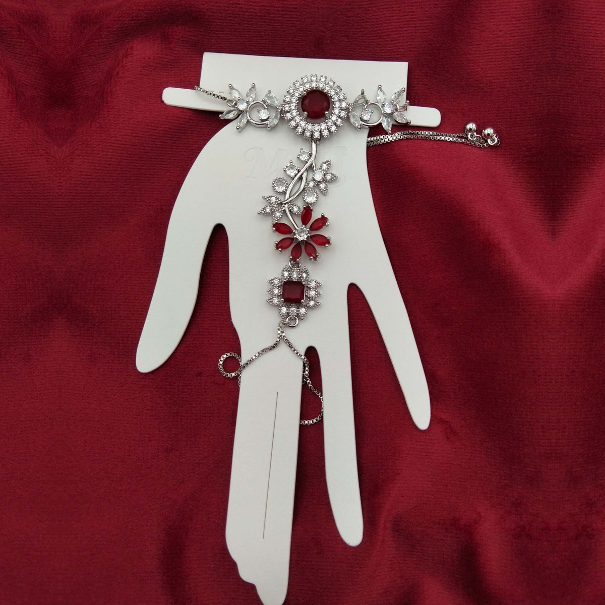 Regal Ruby Floral Cubic Zircon Angla SL_ AN 001