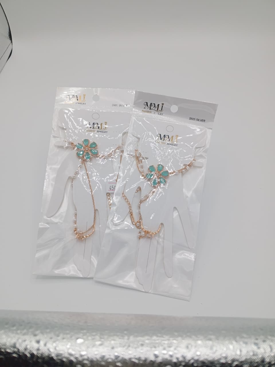 Regal Mint Floral Pearl Hand Harness Angla GD_ AN 005