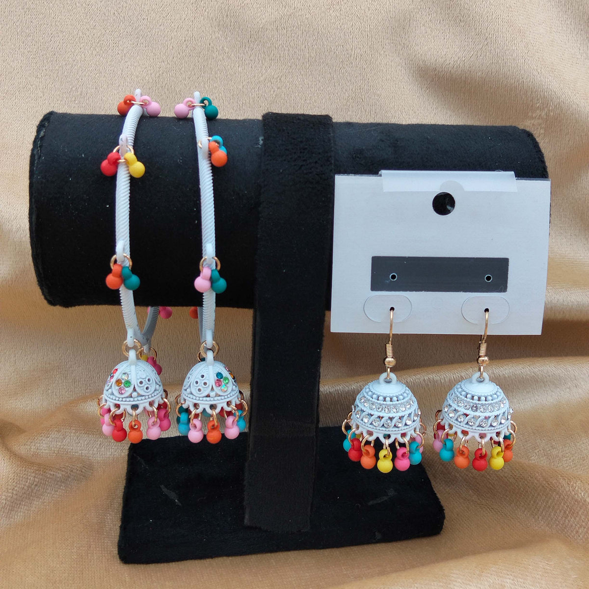 Victorian Festive Bead Bangle With Matching Jhumka GD_ BGL 001
