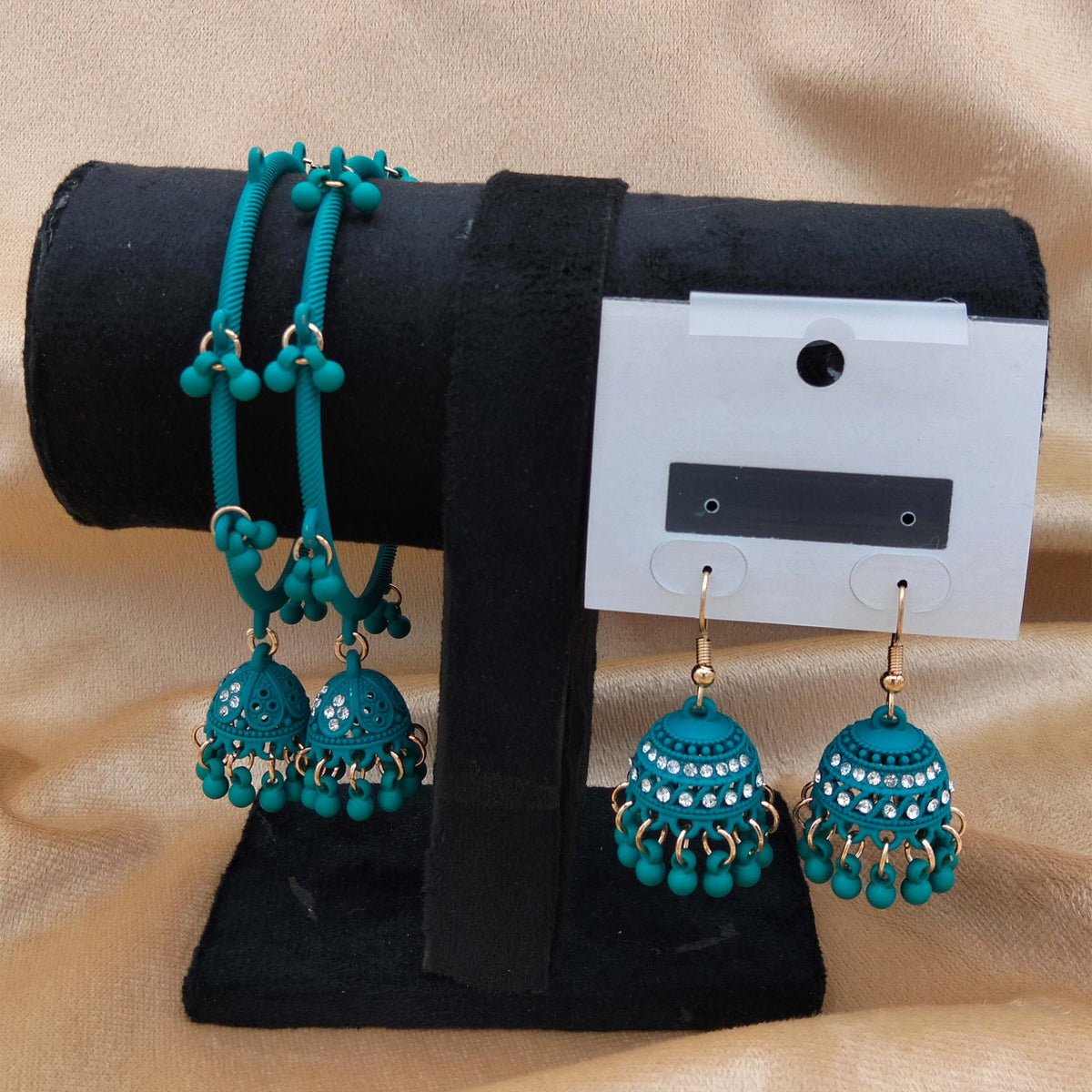 Victorian Festive Bead Bangle With Matching Jhumka GD_ BGL 001