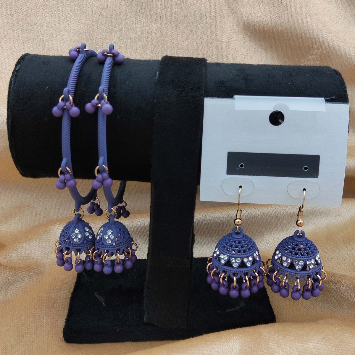 Victorian Festive Bead Bangle With Matching Jhumka GD_ BGL 001