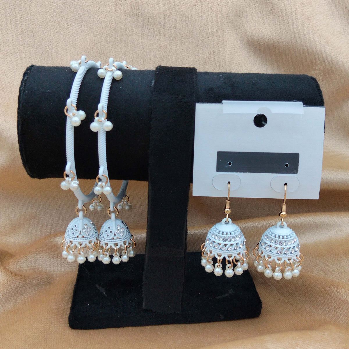 Victorian Festive Bead Bangle With Matching Jhumka GD_ BGL 001