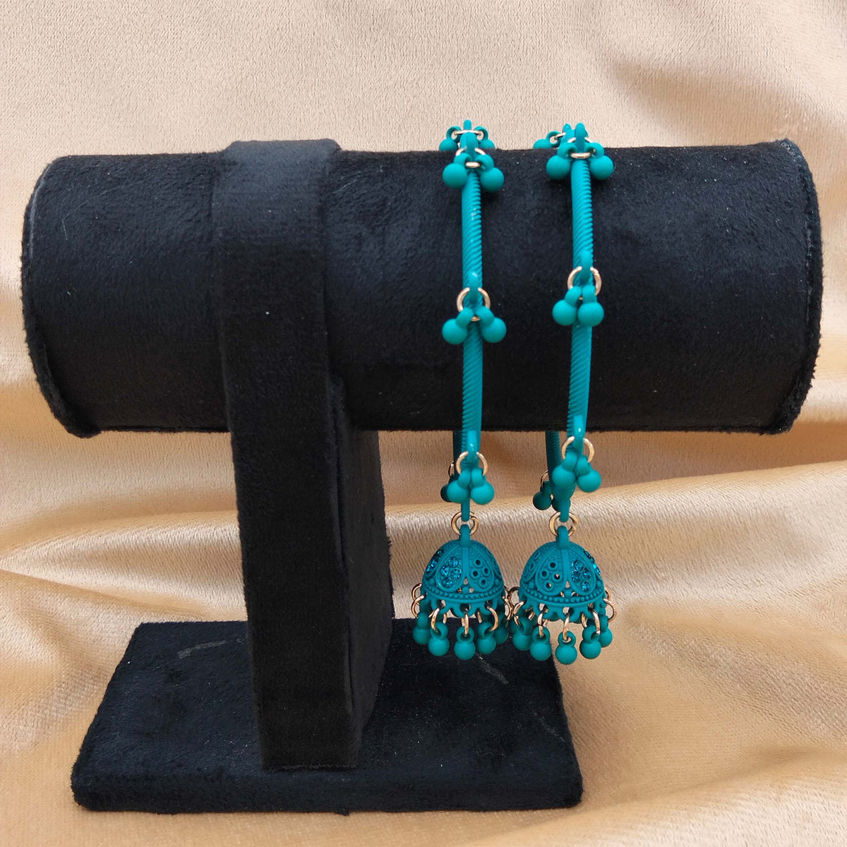 Regal Teal Ghungroo Bangles GD_ BGL 002