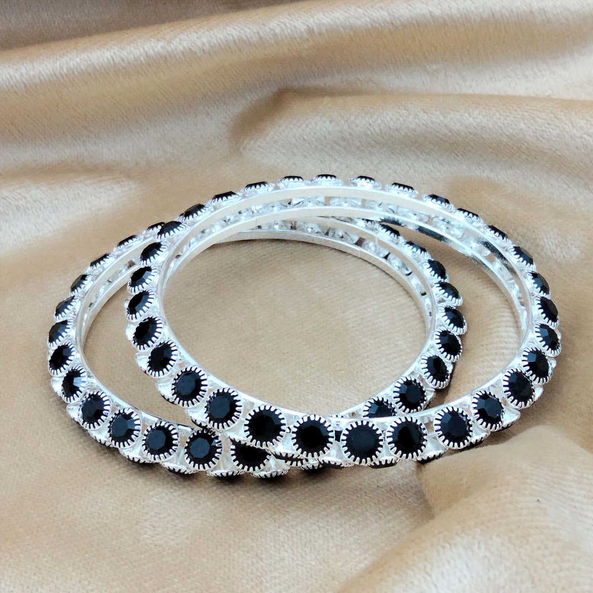 Victorian Onyx Crown Bangles SL_ BGL 007