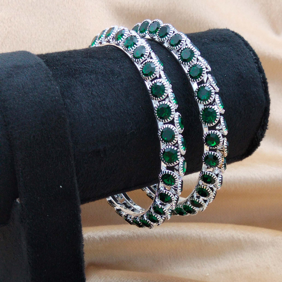Victorian Onyx Crown Bangles SL_ BGL 007