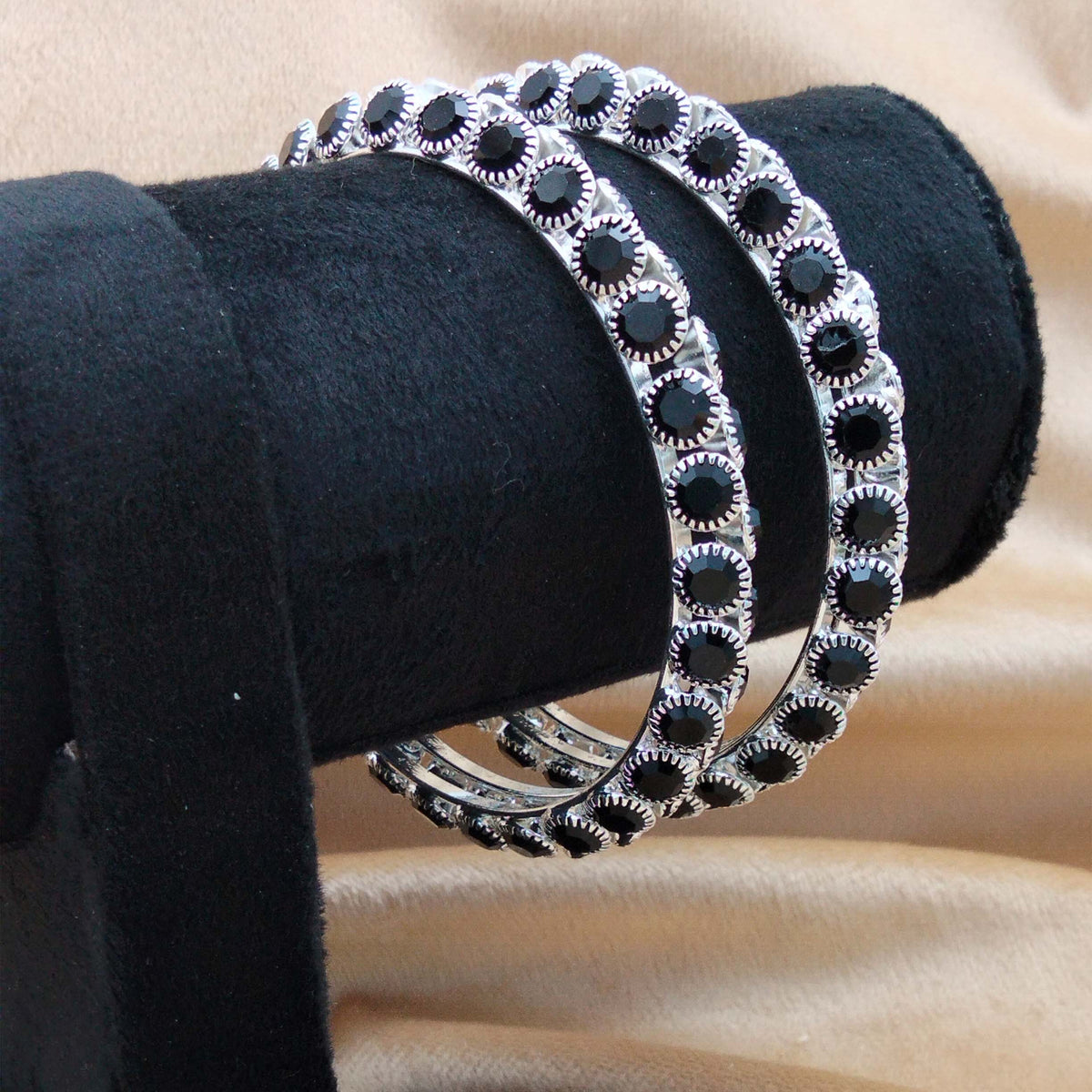 Victorian Onyx Crown Bangles SL_ BGL 007