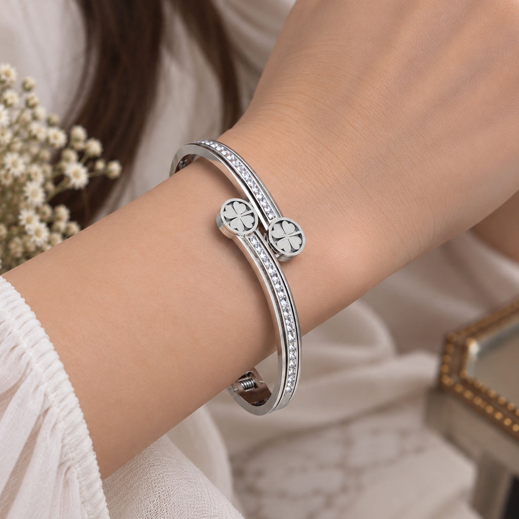  Antique Empress Floral Stainless Steel Adjustable Bracelet SL_ BR 002