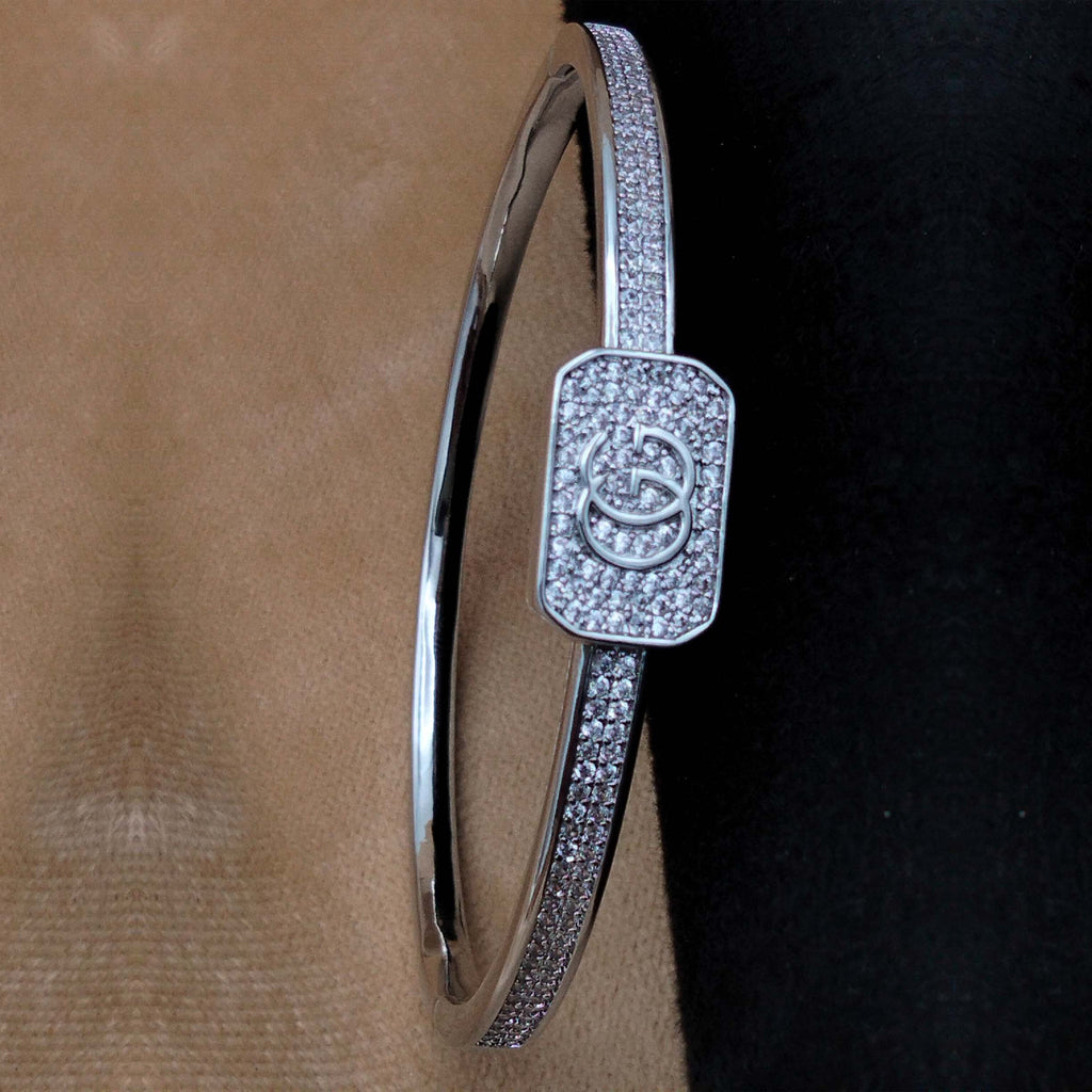 Interlocking Logo Pave Cuff Adjustable Bracelet SL_ BR 007