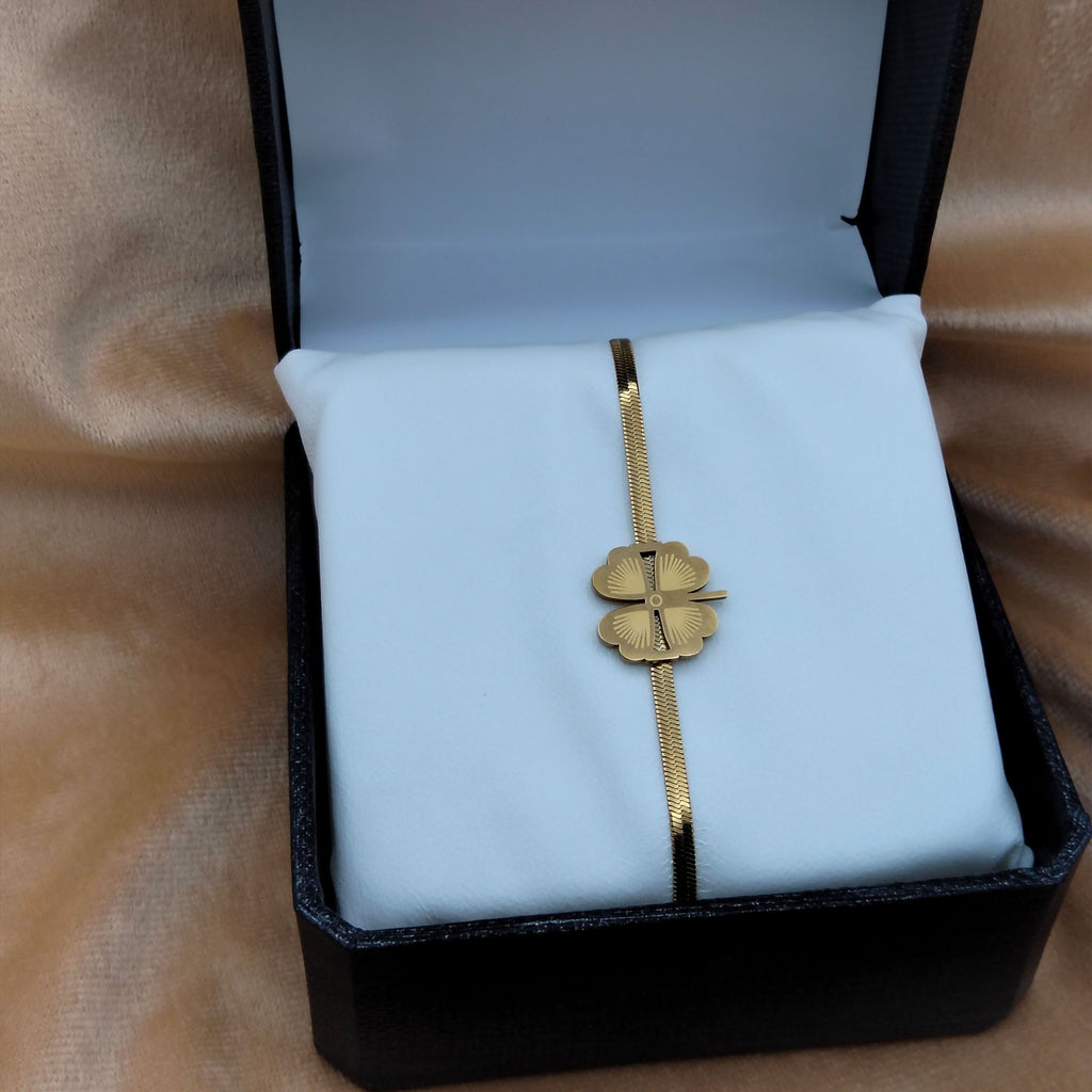 Empress Clover Charm Chain Adjustable Bracelet SL_ BR 008