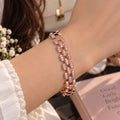 Regal Gold Multi-Row Pave Mesh Adjustable Bracelet GD_ BR 009