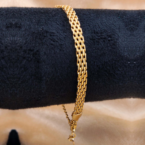 Antique  Sleek Stainless Steel Chain Adjustable Bracelet GD_ BR 010