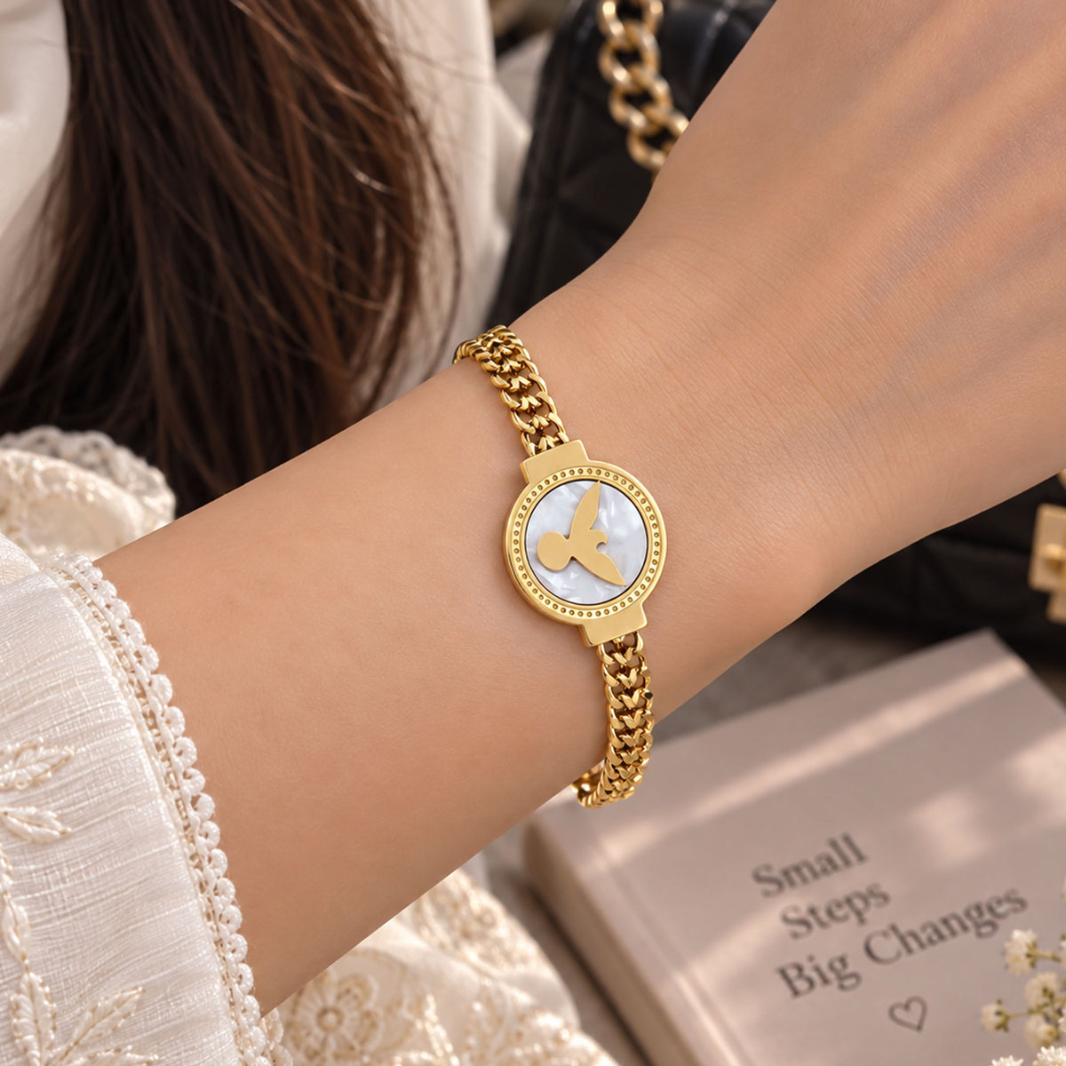 Bird Charm Chain Bracelet Stainless Steel Adjustable Bracelet GD_ BR 011