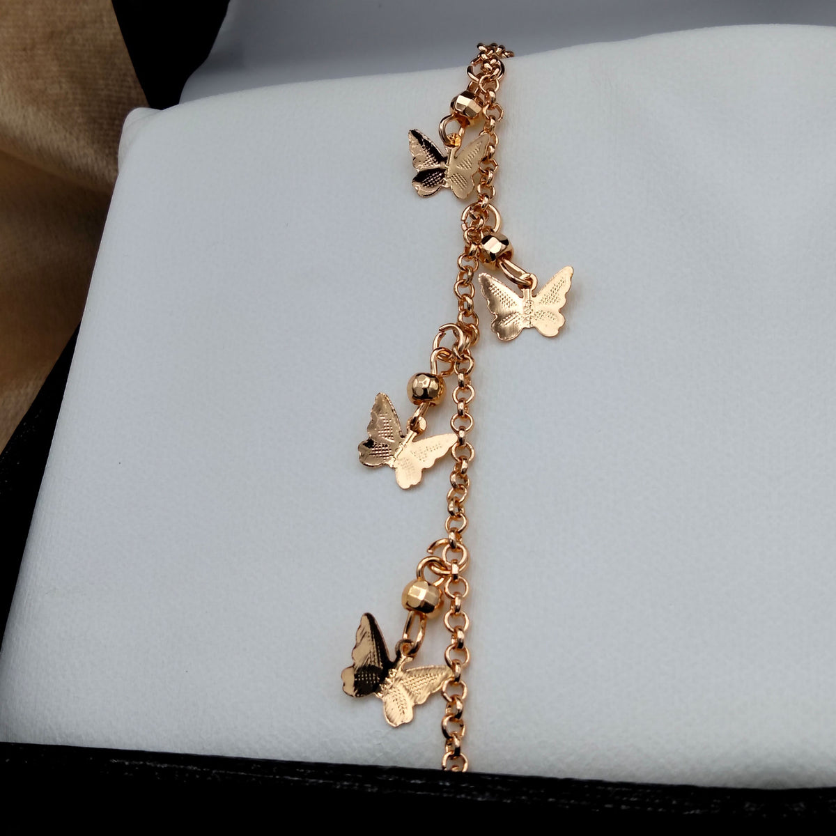  Regal Flying Butterfly Charm Adjustable Bracelet GD_ BR 013