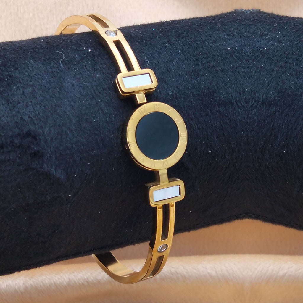  Roman Numeral Gold Stainless Steel Adjustable Bracelet GD_ BR 005