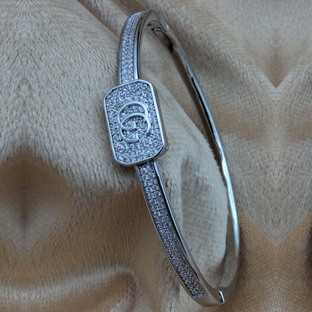 Interlocking Logo Pave Cuff Adjustable Bracelet SL_ BR 007