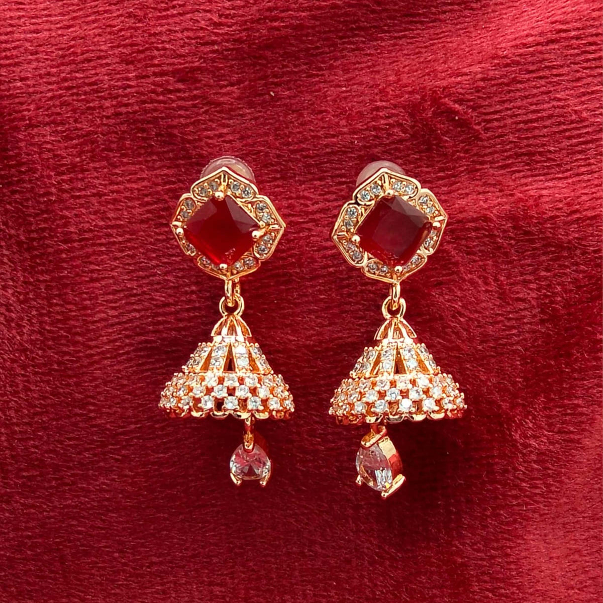 Ottoman Royal Sapphire Jhumka Earrings GD_SL ER 004