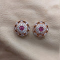 Royal Ottoman Ruby Halo Studs GD_ ER 005