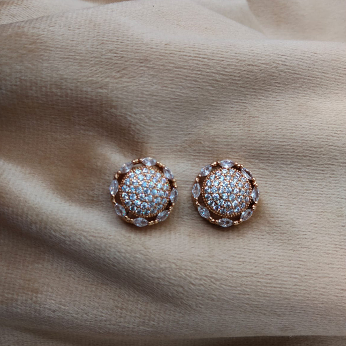 Royal Ottoman Ruby Halo Studs GD_ ER 005