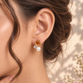 Ottoman Emerald & Pearl Regal Studs GD_ ER 006