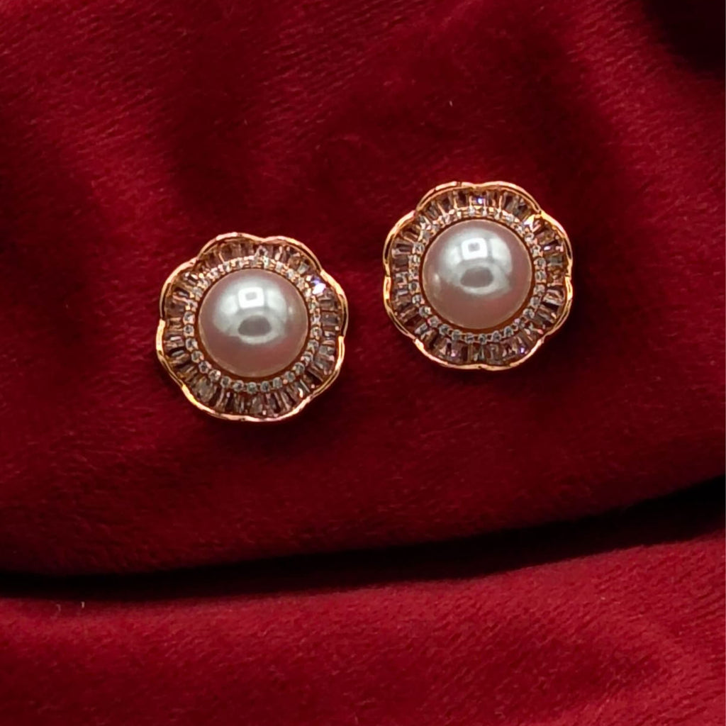 Ottoman Rose Pearl Blossom Studs GD_ ER 009