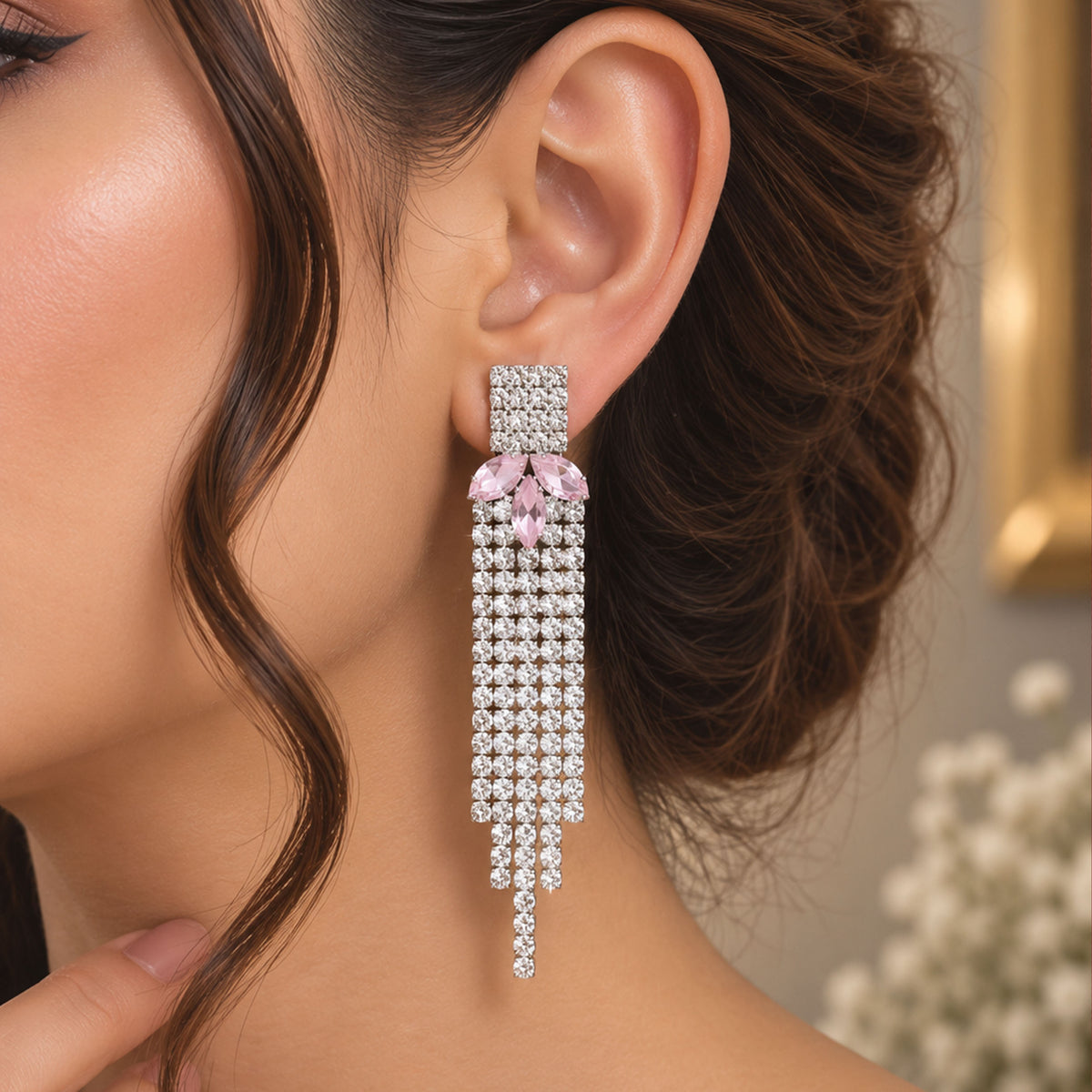Victorian Noir Cascade Earrings GD_ ER 016