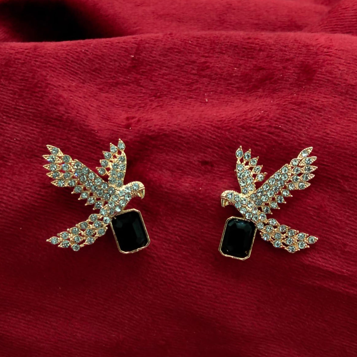 Antique Crest Bird Stud Earrings GD_ ER 022