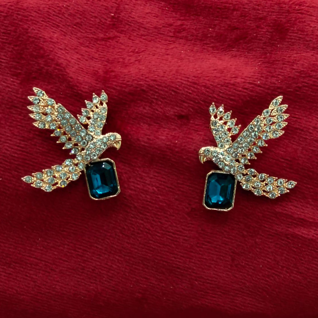 Antique Crest Bird Stud Earrings GD_ ER 022
