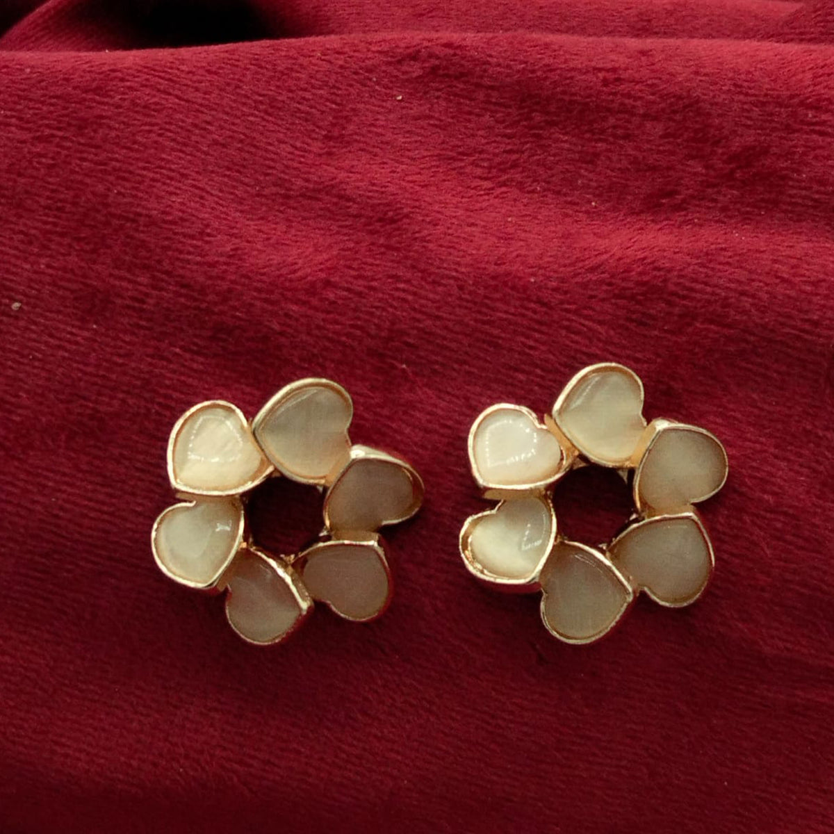 Victorian Opal Blossom Stud Earrings GD_ ER 023