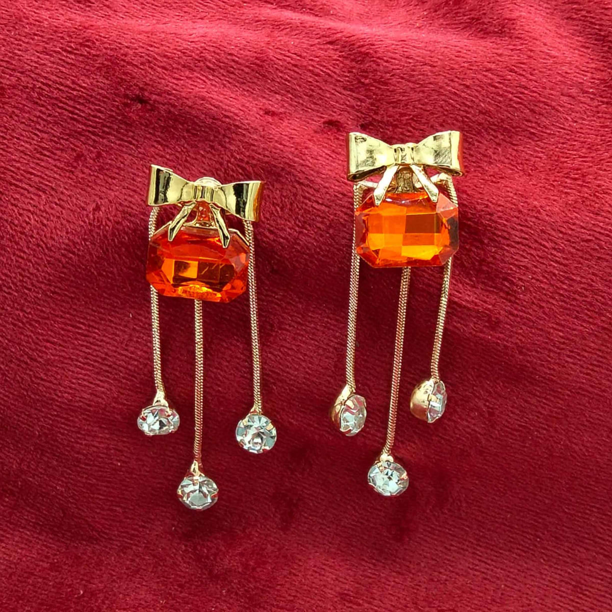 Victorian Amber Gem Drop Earrings GD_ ER 027