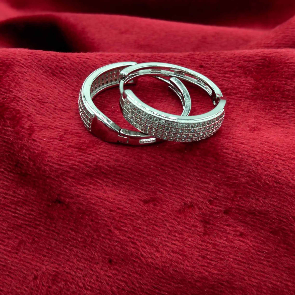 Regal Carat Micro-Pave Diamond-Cut Hoop Earrings GD_ ER 029