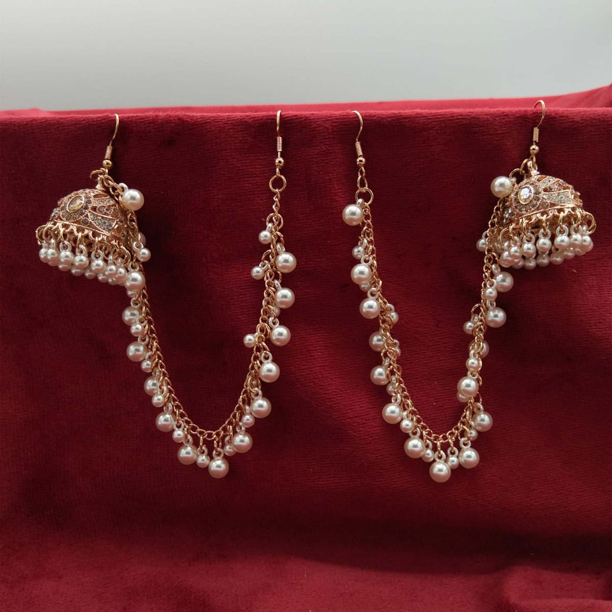Regal Pearl Sahara Jhumka Earrings GD_ ER 031