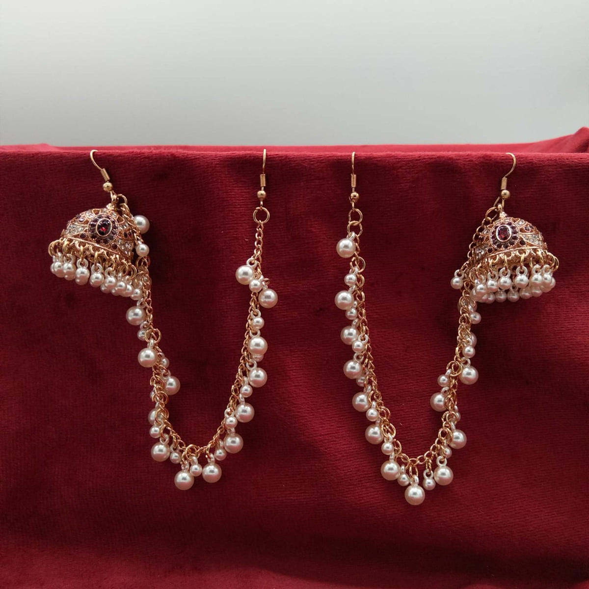 Regal Pearl Sahara Jhumka Earrings GD_ ER 031