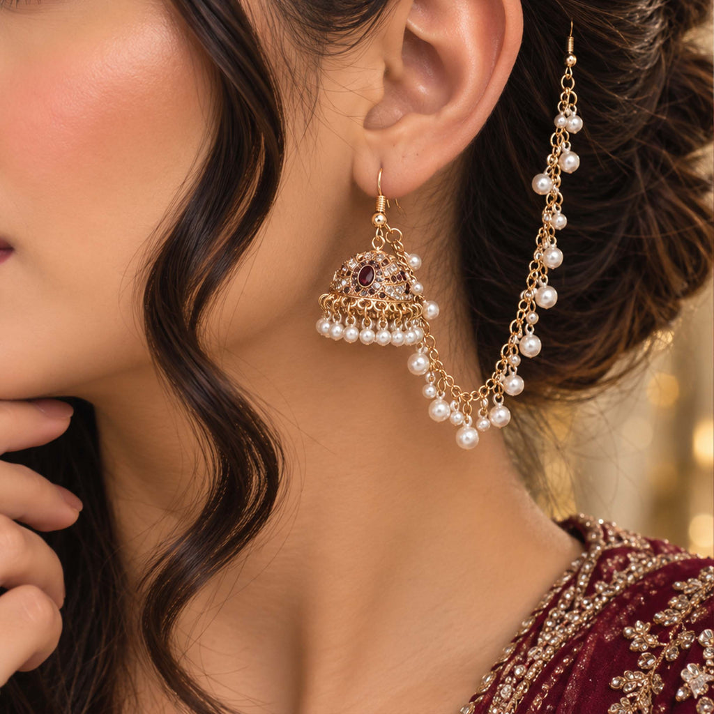 Regal Pearl Sahara Jhumka Earrings GD_ ER 031