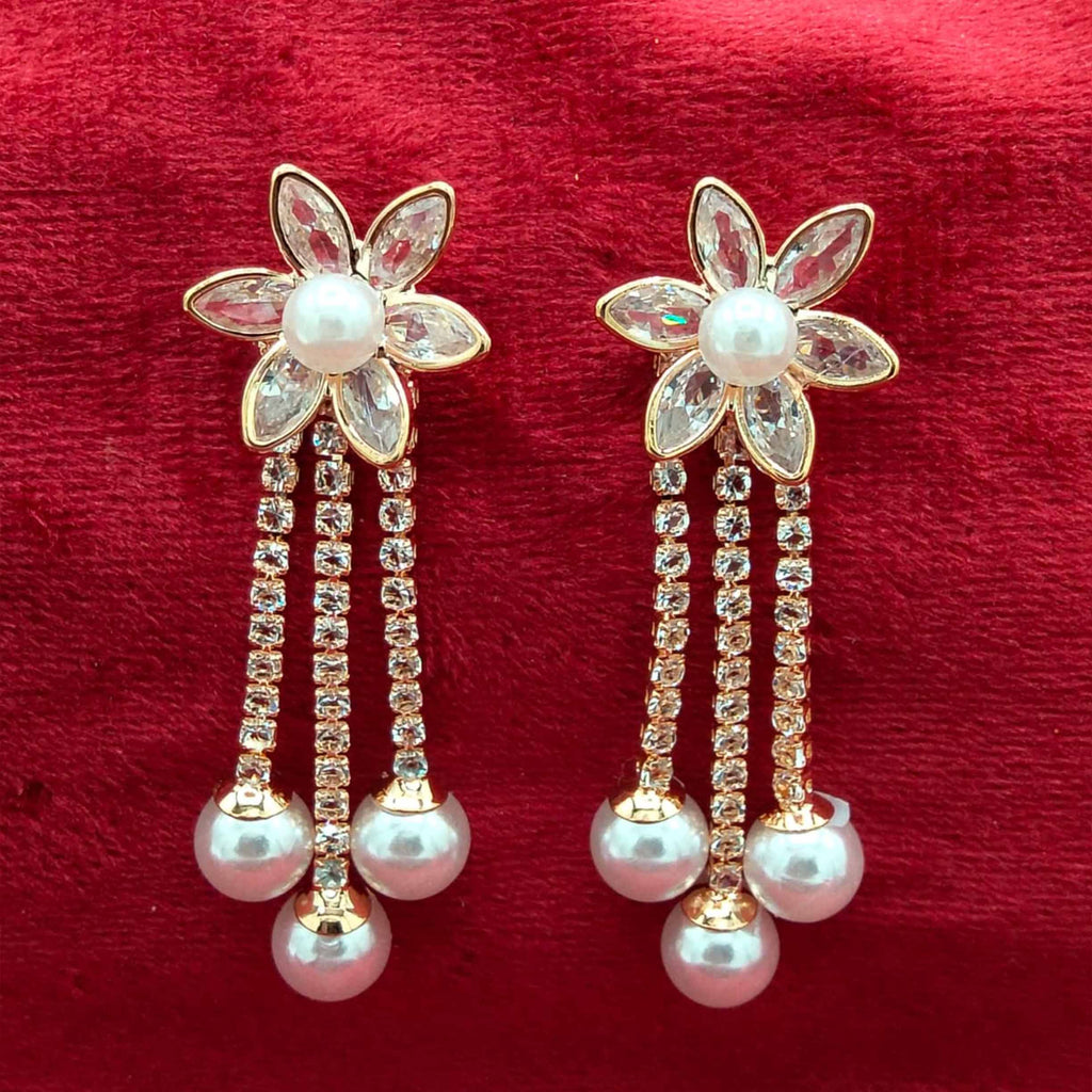 Victorian Pearl Blossom Cascades Earrings GD_ ER 033