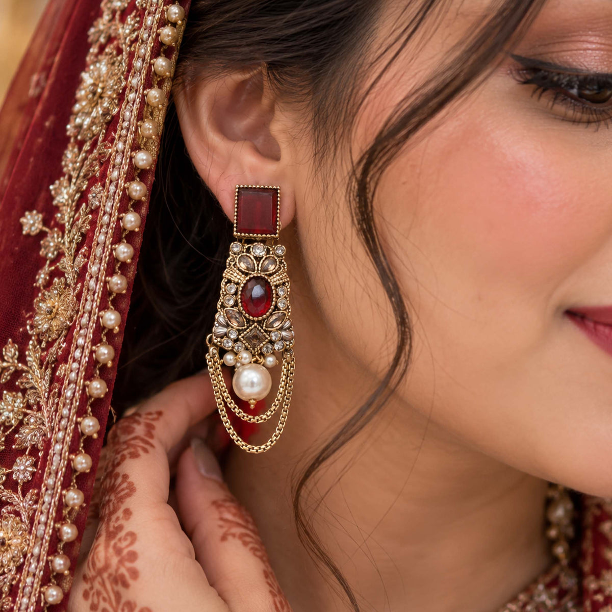Imperial Rajasthani Vintage Dangle Earrings GD_ ER 034