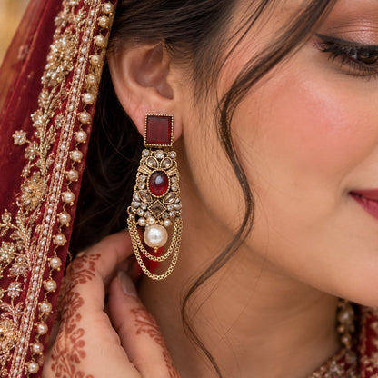 Imperial Rajasthani Vintage Dangle Earrings GD_ ER 034
