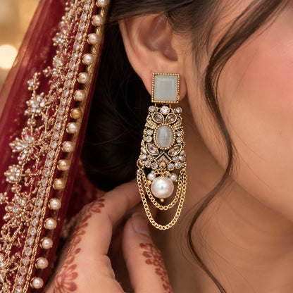 Imperial Rajasthani Vintage Dangle Earrings GD_ ER 034