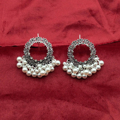 Turkish Vintage Filigree Pearl Drop Hoop Earrings GD_ ER 035