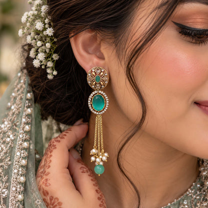 Turkish Antique Crystal Dangle Earrings GD_ ER 036