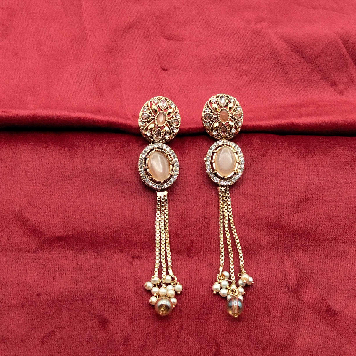 Turkish Antique Crystal Dangle Earrings GD_ ER 036
