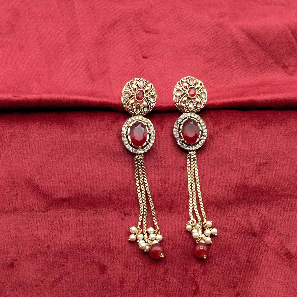 Turkish Antique Crystal Dangle Earrings GD_ ER 036