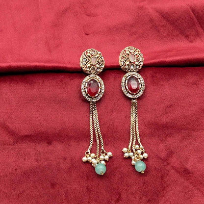 Turkish Antique Crystal Dangle Earrings GD_ ER 036