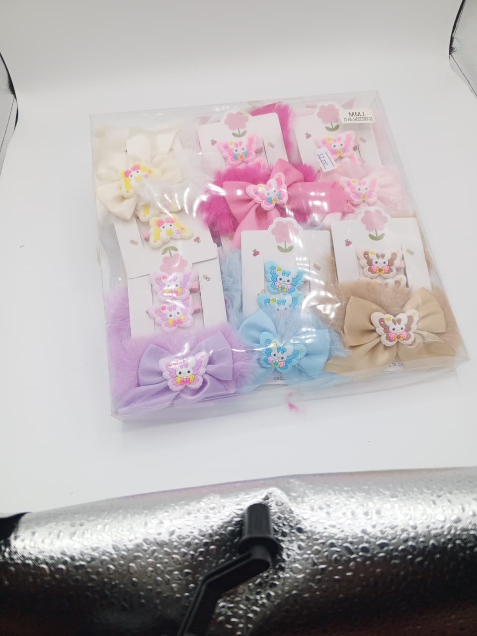 Cute Bunny Fur Bow Hair Band with Mini Hair Pin For Kids _ 002