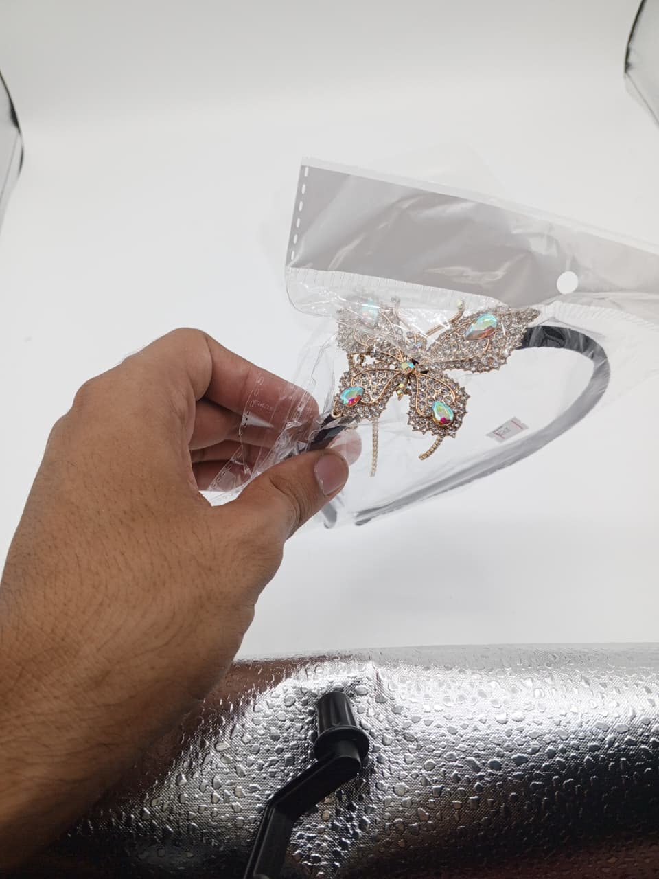 Statement Hair band with Multicolor Crystal Butterfly_ 003