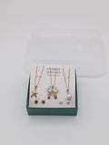 Victorian Charm Pendant & Stud Earrings Set GD LK_ 001