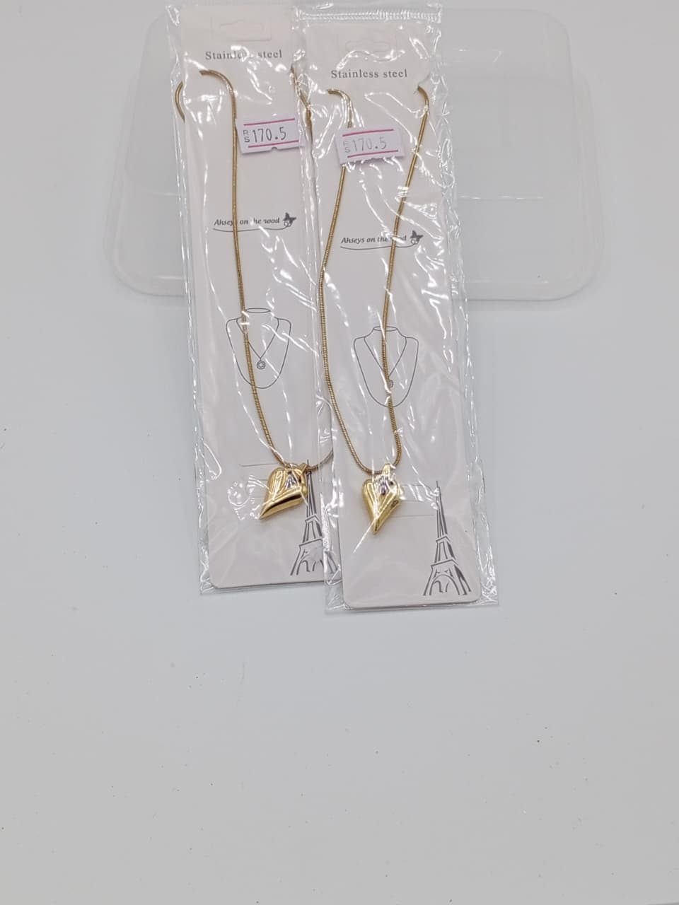 Classic Stainless Steel Puffy Heart Pendant Chain LK_ 005